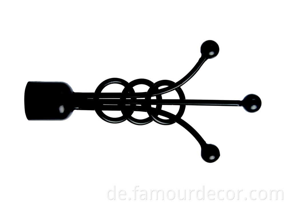 Wrought iron three circle head curtain rod